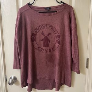 Half Sleeve Mauve Thermal Dutch Bros Coffee Shirt